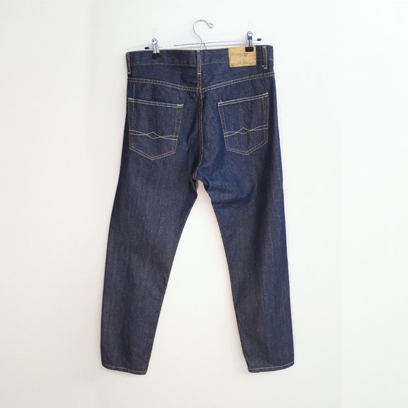 ZARA MAN DENIM COLLECTION High Waisted Straight Leg Jeans in Dark Wash - Picture 2 of 16